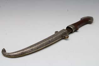 An Islamic Moroccan Silver and Brass Dagger. L: Approximately 39cm