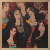 An Iraqi Oil Painting signed Thaer 1997. With Frame: 89 X 89cm Without Frame: 83cm X 83cm
