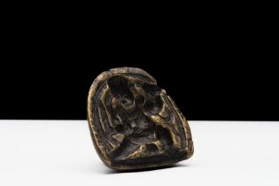 A Chinese Tibetan Bronze Tsa Tsa Mold Buddha. H: Approximately 6cm