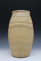 An Egyptian Alabaster Vase. H: Approximately 34cm Top D: Approximately 14.5cm