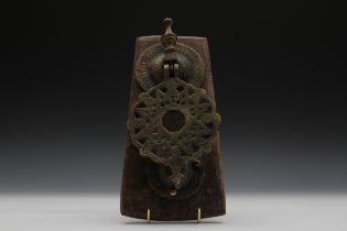 An Islamic Bronze Mamluk Style Door Knocker L: Approximately 27cm