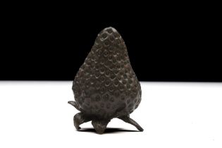 A Japanese Bronze Okimono Figure of a Strawberry. H: Approximately 5.9cm