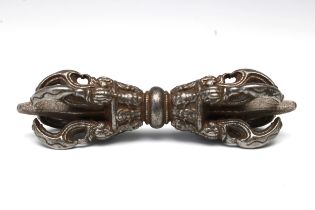 A Chinese Tibetan Buddhist Iron Vajra. L: Approximately 13cm