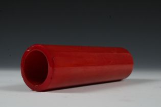A Vintage Bakelite Red Pipe. L: Approximately 17.3cm D: Approximately 5.1cm 206g