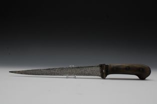 A Qajar Dagger from the 19th Century. Handle made from Bone. L: Approximately 38.5cm