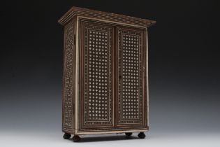 An Iranian Khatam Work Cabinet from the 19th Century. H: Approximately 28cm L: Approximately 21.