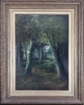 English School 
Circa 1870
A Woody Landscape with Figures Amongst Trees 
Oil on Canvas 
76 x 51cm
In