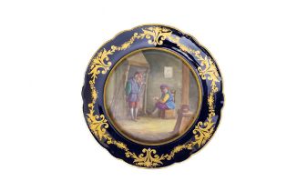 An Antique French Porcelain Plate with a Character Mark to the Base.

D: Approximately 24cm 