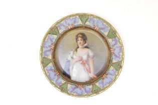 An Antique Austrian Porcelain Plate.

D: Approximately 23cm 