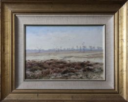 A George Edward Lodge (1860-1954) Landscape, Oil on canvas laid to board.  
Signed lower right and i