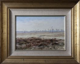 A George Edward Lodge (1860-1954) Landscape, Oil on canvas laid to board. Signed lower right and i