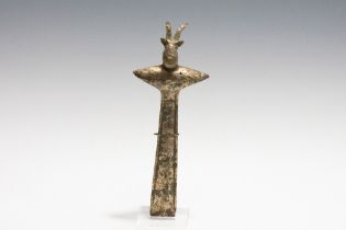 A Large Luristani Bronze Axe Head Depicting a Deer on the Side. L: Approximately 30cm