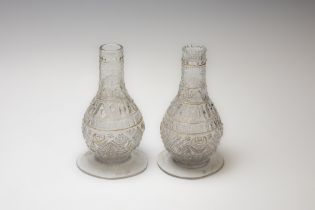 A Pair of Antique Bohemian Glass Vases Made for the Islamic Turkish Market from the 19th Century.

H