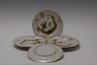 A Set of 6 Japanese Hand Painted Dragonware Plates. 