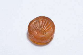 A Greek Agate Scarab Gem Depicting a Sea Shell.