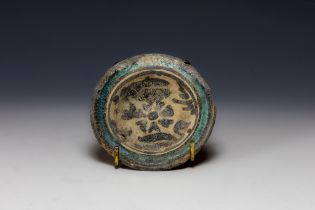 A Raqqa Ceramic Well of Plates from the 13th Century. D: Approximately 9.6cm