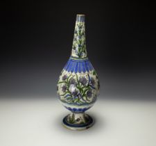 A Large Islamic Qajar Vase from the 19th Century Depicting Floral Patterns. H: Approximately 47cm