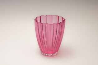 An Antique Continental Pink Glass Vase. 