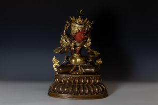 A Large Tibetan Bronze Figure of Vajrasattva. H: Approximately 45cm