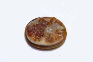 A Roman Comedy Theatre Mask Cameo Agate Stone L: Approximately 2.2cm