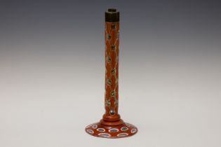 An Antique Bohemian Glass Lamp Stand from the Mid-19th Century. H: Approximately 37cm