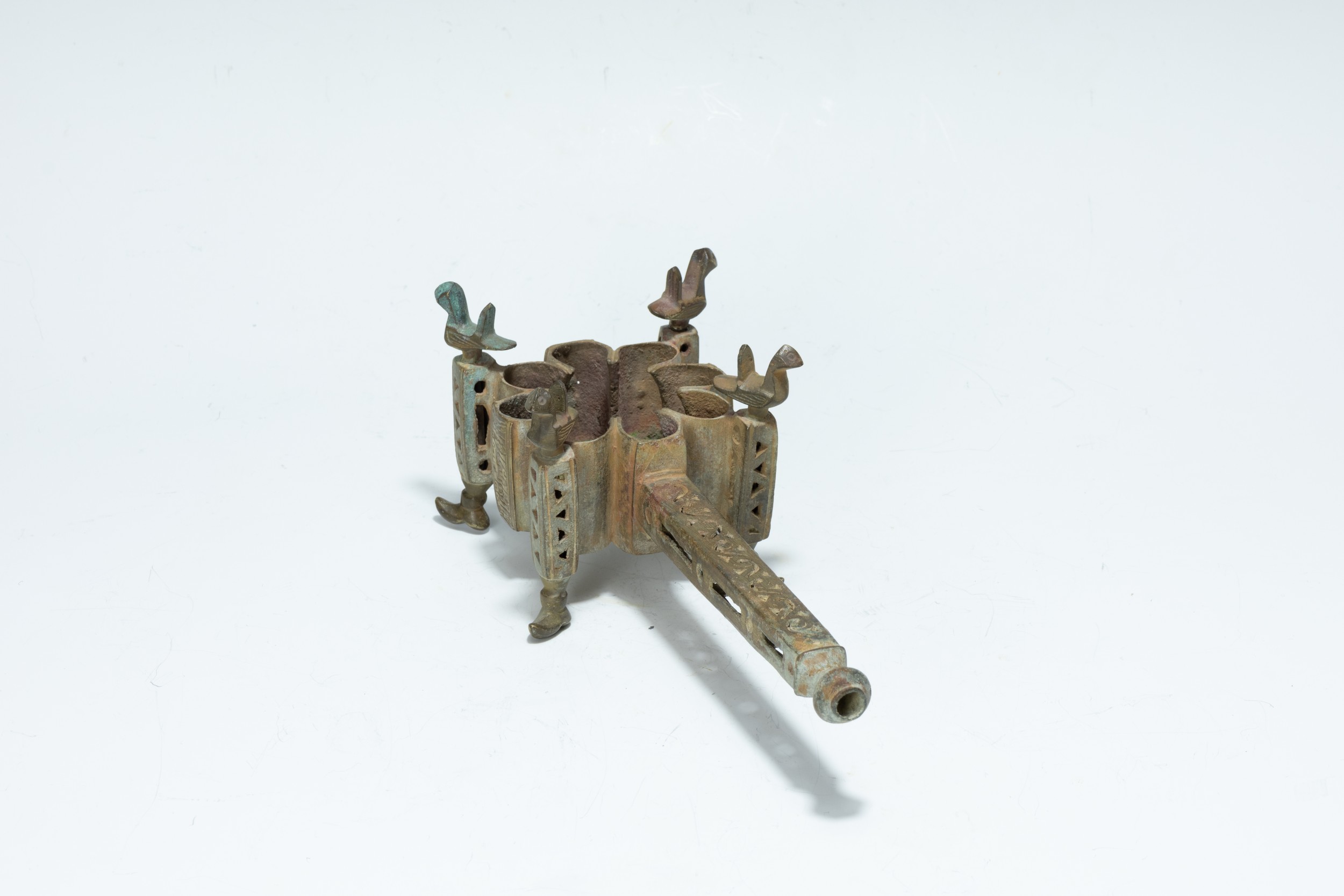 An Islamic Bronze Incense Burner with Islamic Calligraphy and Openwork Depicting Birds.

L: Approxim - Image 2 of 2