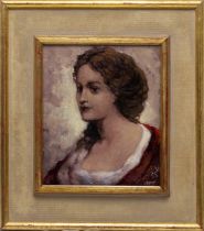 Ernest Faut, Beligain 1871-1961
Signed "E FAUT" 
A portrait of a Young Woman
Oil Painting
20 x 16.5c