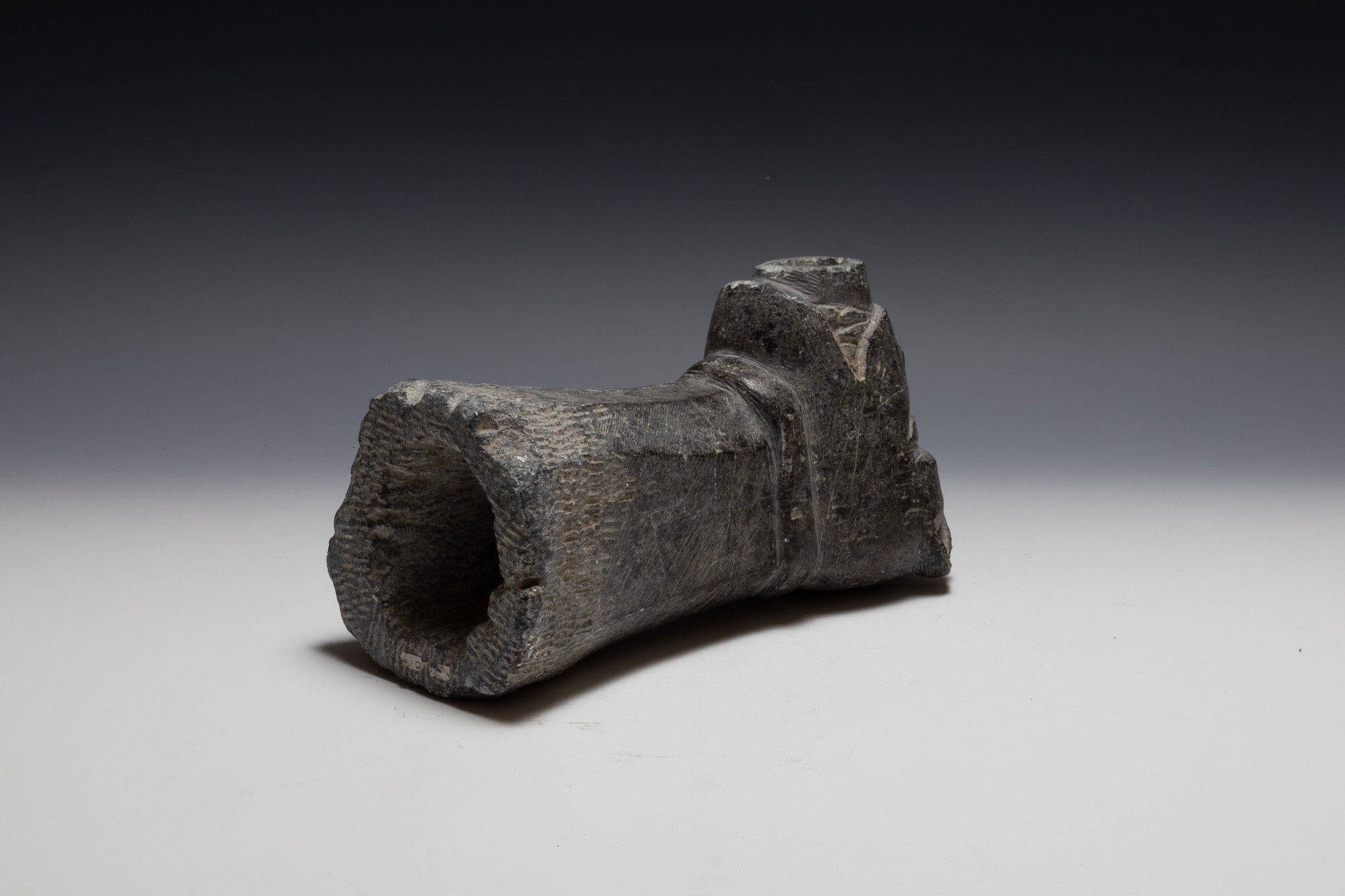 An Antique Indian Islamic Schist Spout in the Form of a Lion. 

H: Approximately 27cm  - Image 4 of 4