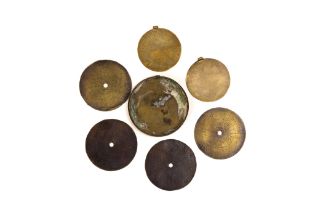 A Lot of 2 Islamic Brass Pendants, 4 Islamic Brass Parts of Astrolabes, Islamic Qajar Brass, and A P