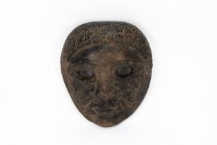 A Steatite Stone Mask in the Style of the 1st Millennium B.C. of Ancient Near East. H: Approximatel