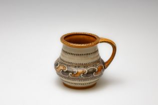 A Vintage English Pottery Jug with Character Marks to the Base. H: Approximately 12.5cm