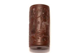 A Red Jasper Cylindrical Seal Inscribed with Cuneiform Writing in the Form of the Old Babylonian Per