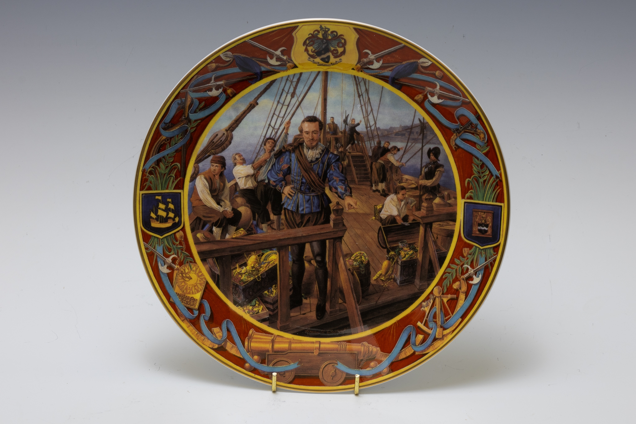 A Fine China Collector Plate "Nelson at Trafalgar and Wellington at Waterloo" by the Royal Doulton, 