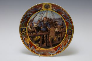 A Fine China Collector Plate "Nelson at Trafalgar and Wellington at Waterloo" by the Royal Doulton,