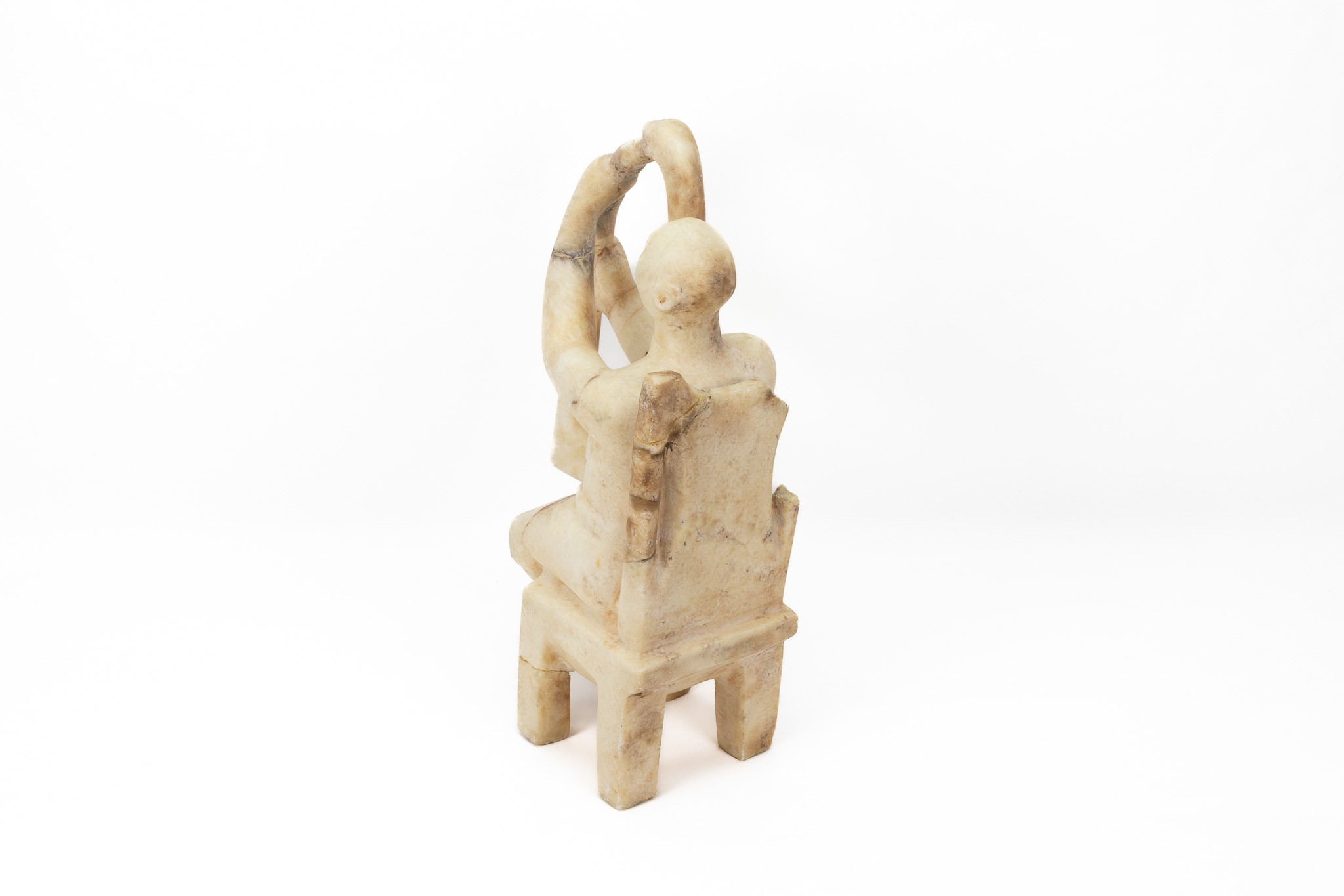 A White Marble Seated Musician in the Style of the 3rd Millennium B.C of the Cyclonic Period.

H: Ap - Image 4 of 4