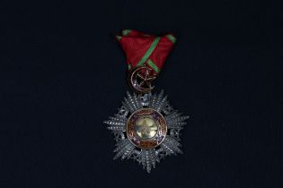 An Ottoman Silver & Gold Mejidi Medal from the 19th Century with the Ribbon. L: Approximately 9.5cm