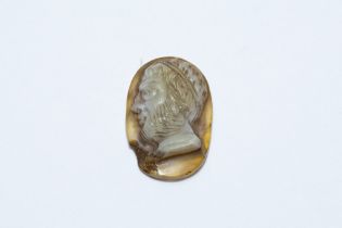 An Ancient Roman Sulaimani Agate Cameo Stone Depicting Probably Daphnis the Shepherd.

L: Approximat