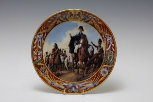 A Fine China Collector Plate "Nelson at Trafalgar and Wellington at Waterloo" by the Royal Doulton, 