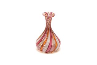 A Vintage Venetian Pink Murano Glass Vase. H: Approximately 10.5cm