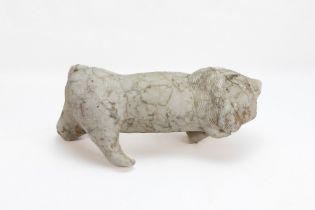 A White Marble Fragmental Roaring Lion from the 12-13th Century from Circa the Seljuk or Ghaznavid P