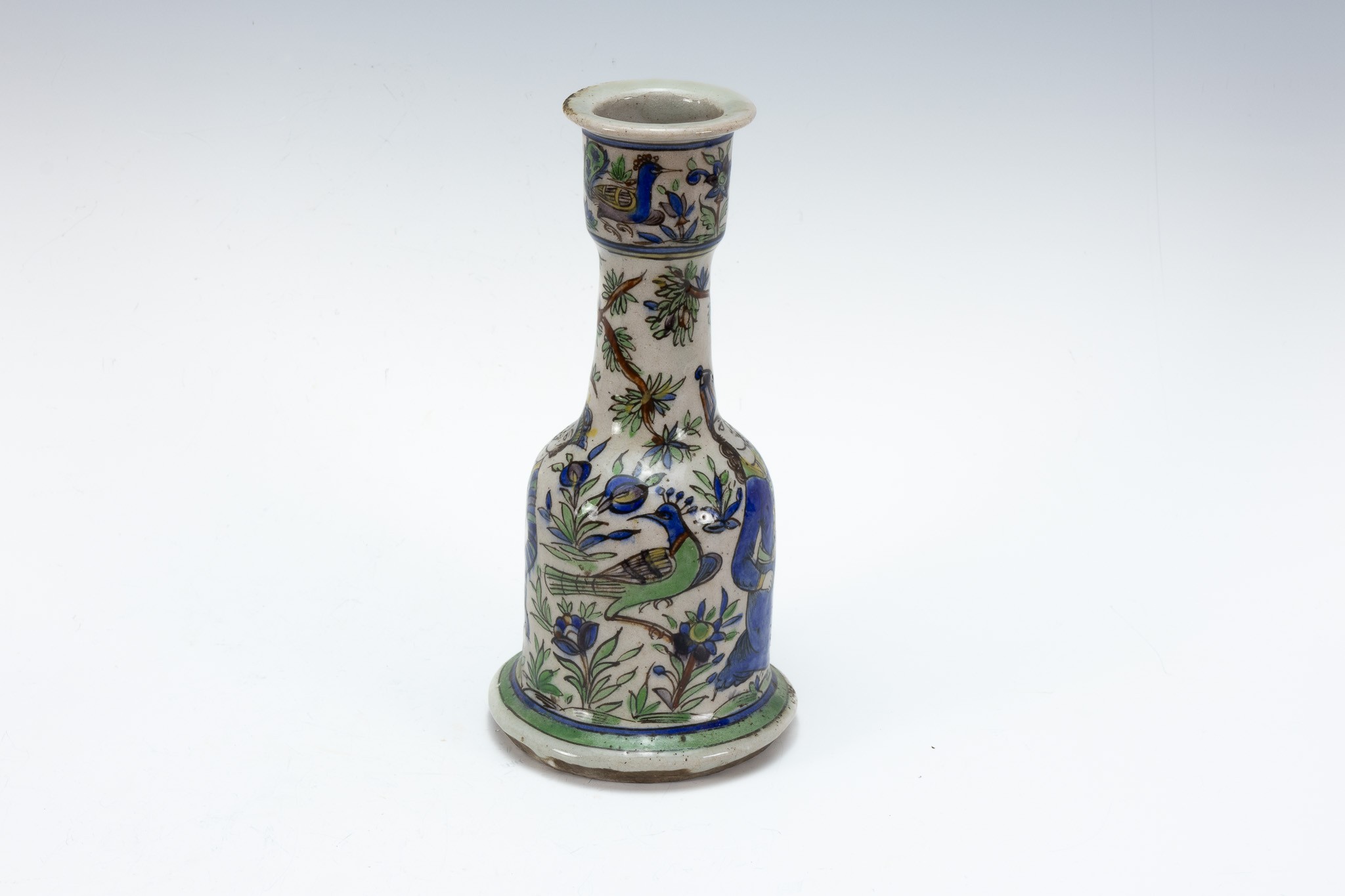 An Islamic Qajar Ceramic Vase from the 19th Century Depicting a Men Sitting in a Field.

H: Approxim - Image 3 of 4