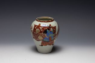 A Japanese Porcelain Vase from the 19th Century with Six Figure Character Marks on the Base.

H: App