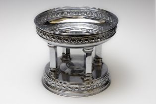 A Continental Silver Plate Center Piece. Approximately 25cm