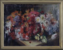 George Mosson French/ German 1851 - 1933 Signed and Dated 1924 A Still - Life of Flowers, Oil on Can