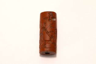 A Red Jasper Cylindrical Seal in the Style of the Achaemenid Period. L: Approximately 3cm