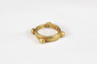 An Ancient Roman Gold Ring with Granules Circa 1st-3rd Century A.D. Internal D: Approximately 1.3cm