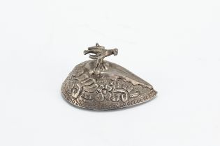 An Islamic Ottoman Silver Hammam Feet Scraper from the 19th Century. L: Approximately 8.5cm