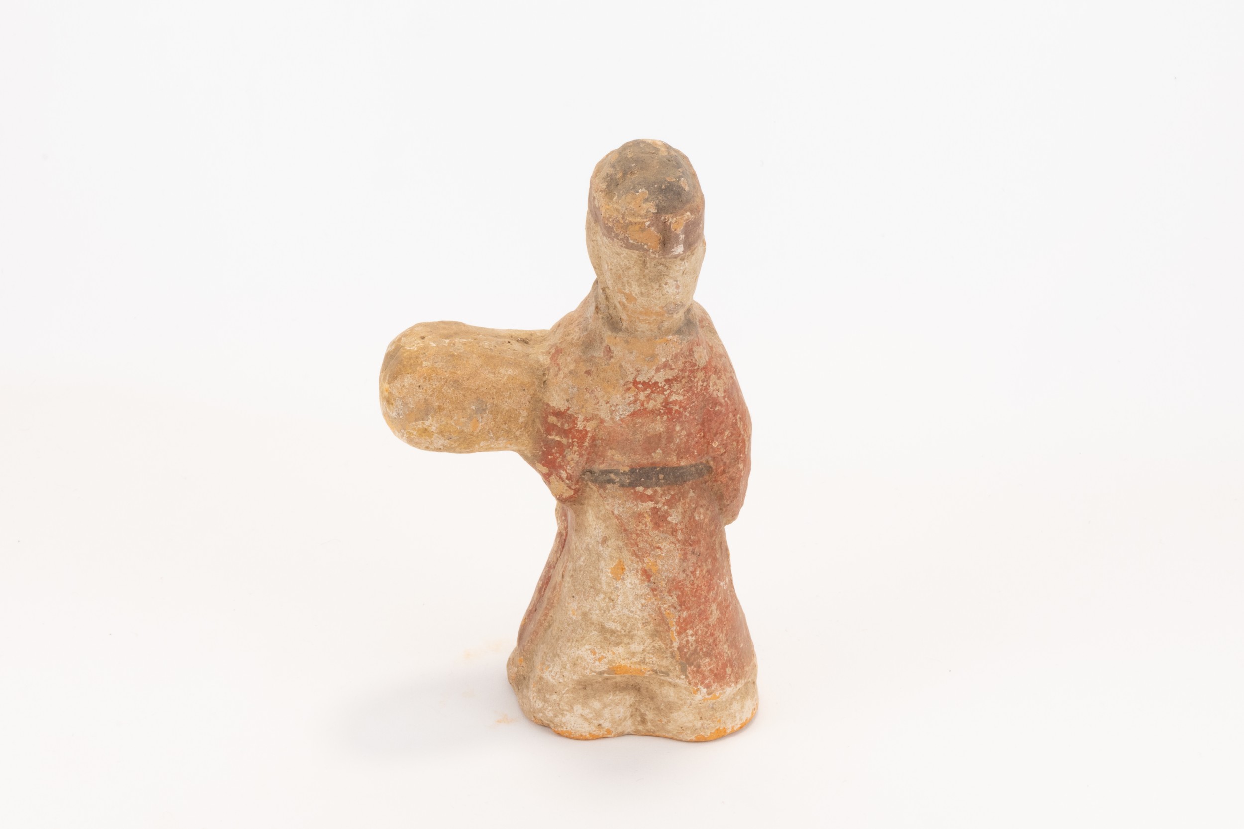 A Chinese Pottery Figure of a Standing Man from the Han Dynasty.

H: Approximately 20cm  - Image 2 of 2