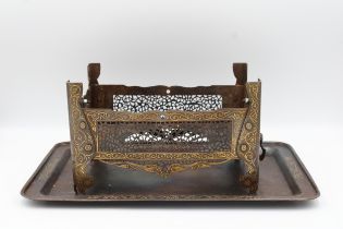A Persian Coal Burner with Intricate Gold Inlay and Stunning Metalwork