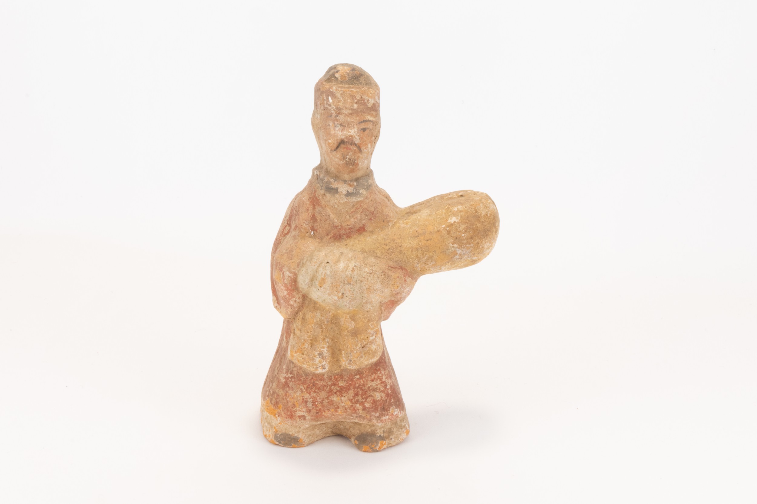 A Chinese Pottery Figure of a Standing Man from the Han Dynasty.

H: Approximately 20cm 